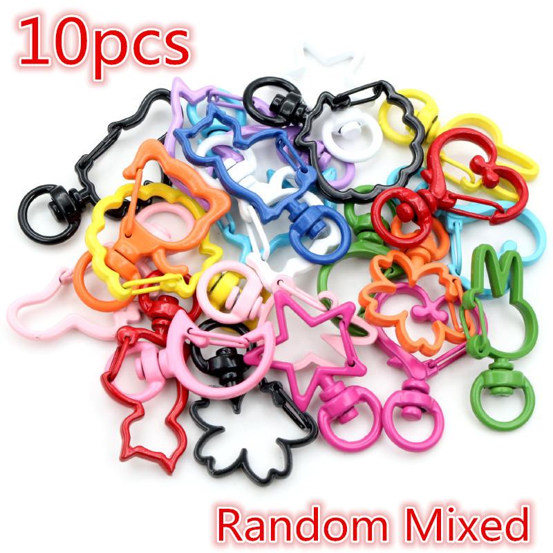 10pcs Random Mixed Snap Hook Trigger Clips Buckles For Keychain Lobster Clasp Hooks for Necklace Key Ring Clasp Jewelry Supplies