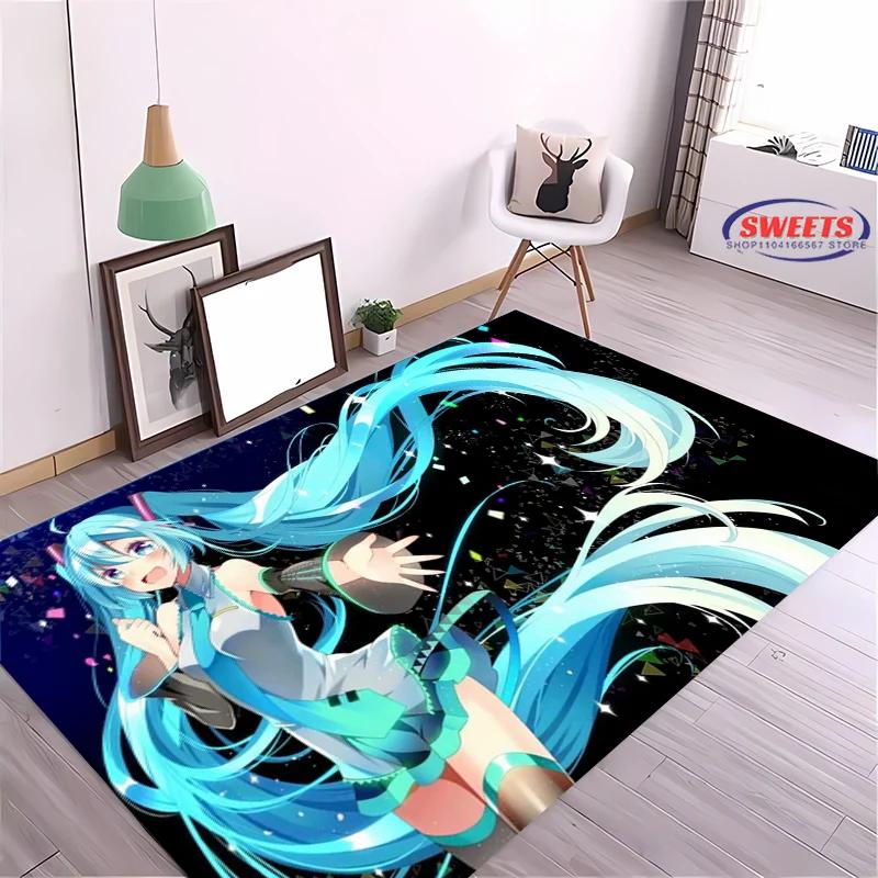 

Новый виртуальный ковер H-Hatsune MM1ku для гостиной, мультяшный, для детской спальни, диванный коврик, придверный коврик, напольный ковер, противоскользящий, декоративный коврик, подарок 40x60cm (16x24in)