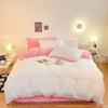 Cotton Fleece Coral Fleece Bed Four-piece Set Flannel Bedding Fleece Quilt Cover Bed Sheet Three-piece Set