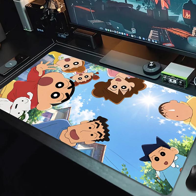 Anime Sinchan Color Mouse Pad Large Gaming Table Cushion Non-slip Laptop Tablet Big Mousepad XXL Mat Mini PC Playmat With Lock edge