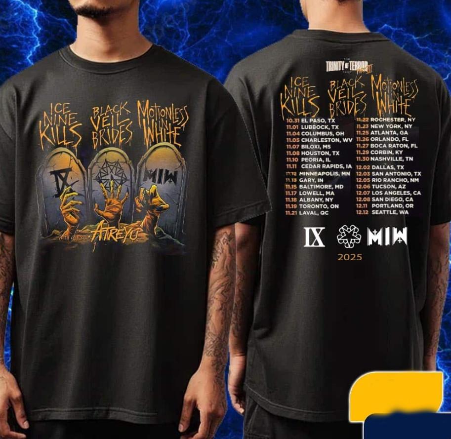 The Trinity Of Terror Tour 2025 Tshirt size S5XL Unisex T-Shirt L