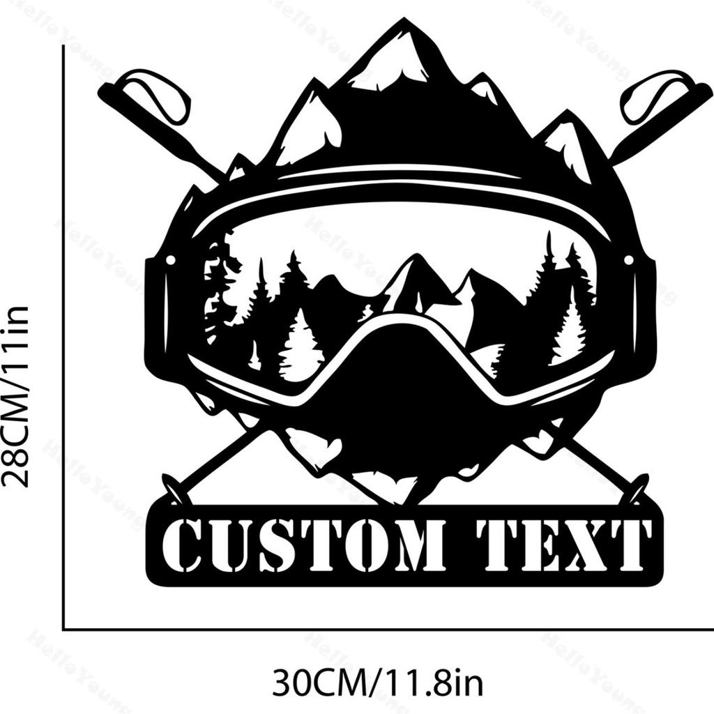Custom Snowboarder Metal Wall Art, Personalized Goggle Name Sign for Home Decor Hot Sale