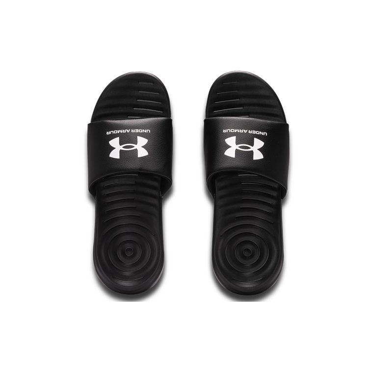 Under Armour Ansa Fixed Slide Black Black White Men 3023761-004
