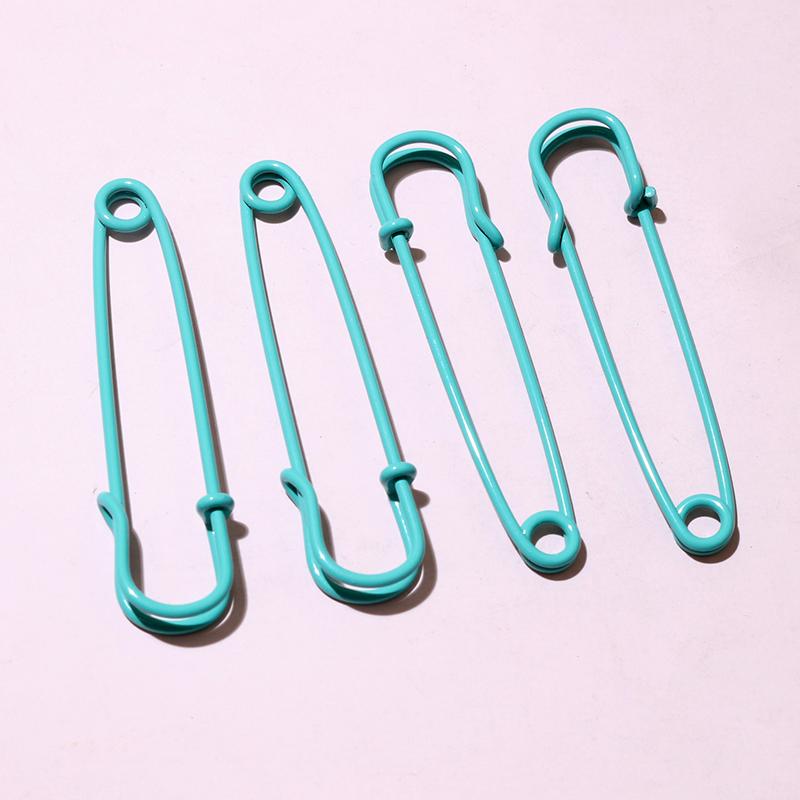 10pcs 50x16mm Safety Pins Brooch Metal Sewing Pins Clothes Pins with 3/5 Loops for Tags DIY Crafts Jewelry Making Findings