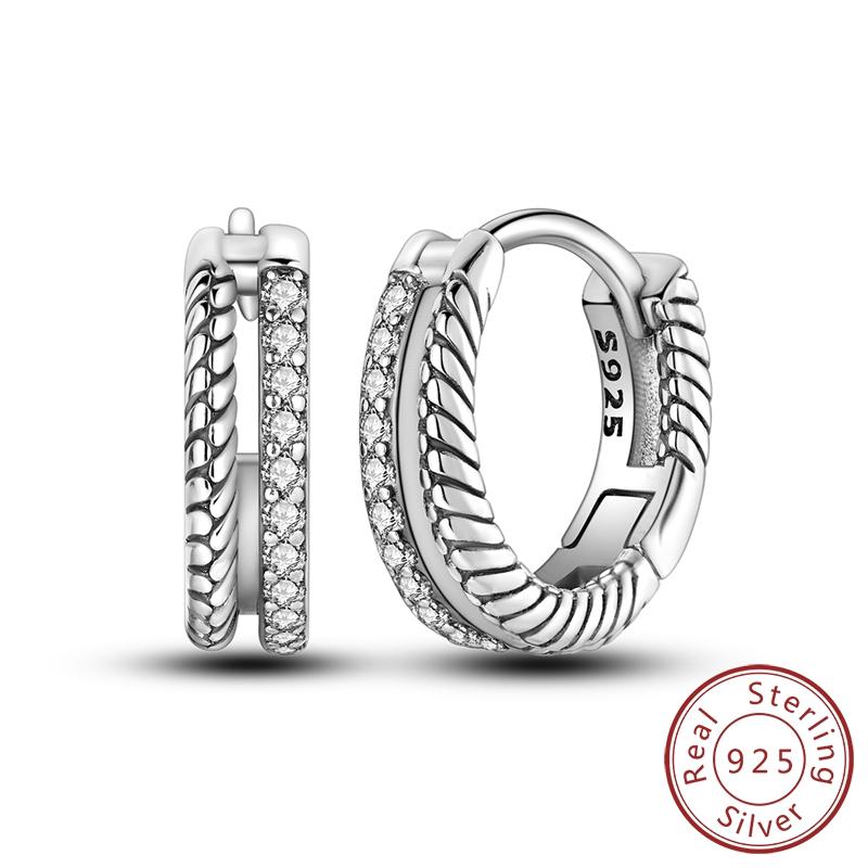 Hoop Earring New 925 Silver Earring Women Drop Earring For Wedding Engagement Birthday Party Fashion Jewelry Gift