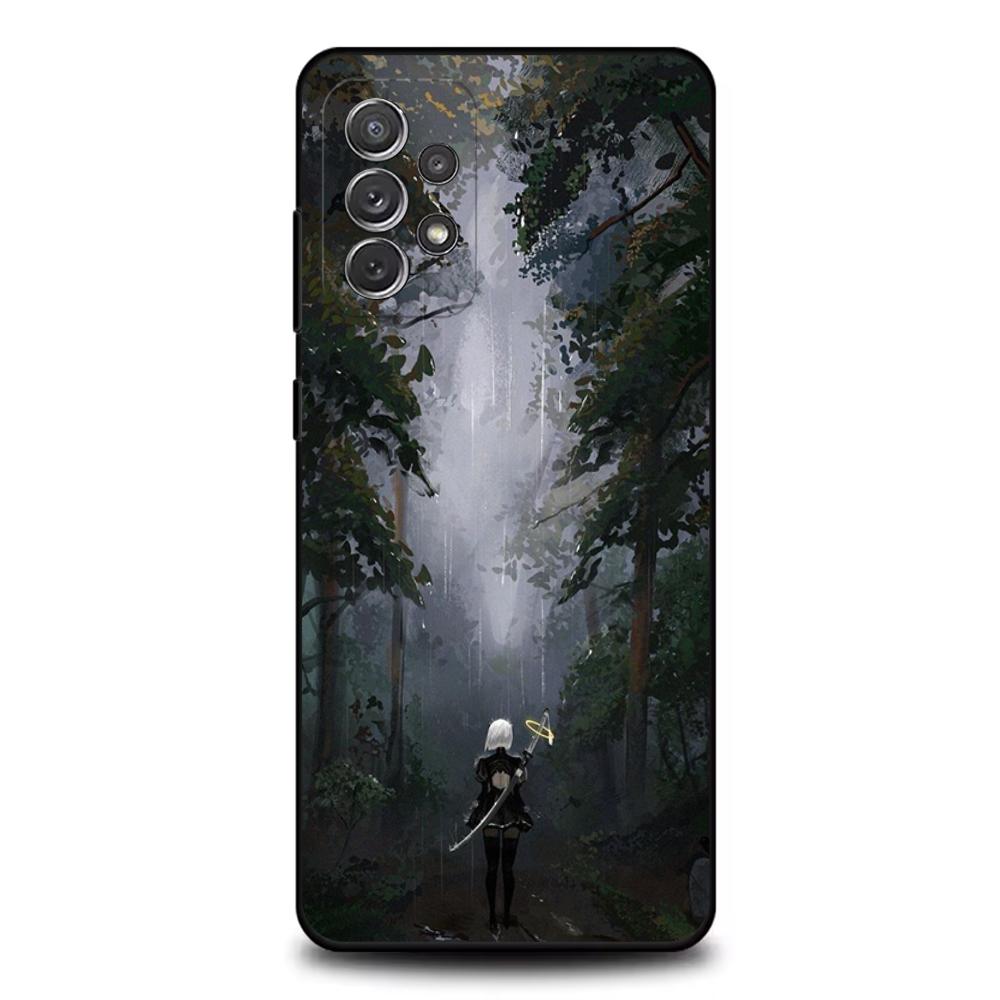 NieR A- Automata 2B Phone Case For Samsung S25,S24,S21,S22,S23,S30,Ultra,S20,Plus,Fe,Lite,Note,10,9,5G Black Cover