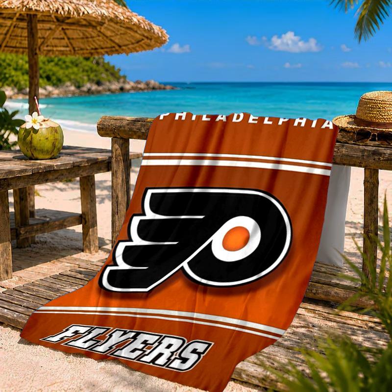 Flyers Hockey Logo Art Beach Towel Microfiber Beach Towel, Lightweight and Quick-Dry, for Summer Travel, Swimming Pool Fan Birthday Gift
