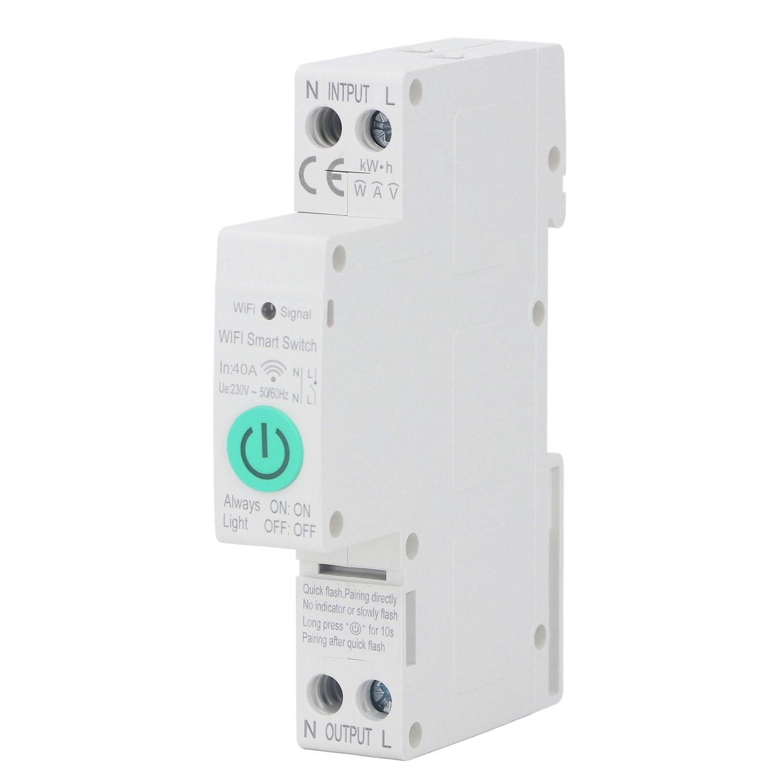

Wifi Circuit Breaker 1P 40A Remote Control Voice Control DIN Rail Smart Circuit Breaker Switch with