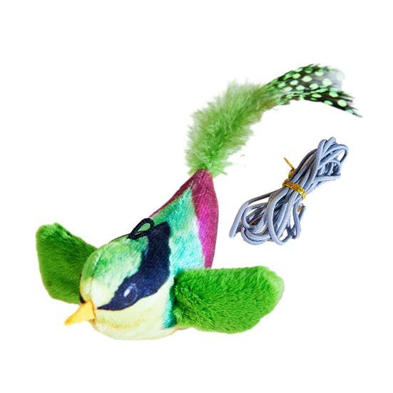 

Игрушка для кошек «Птицы, хлопающие крыльями» Интерактивный летающий воробей с реалистичным щебечущим звуком, активируемый прикосновением Мягкая игрушка для котят «Птицы» для домашних кошек 1 Set циан