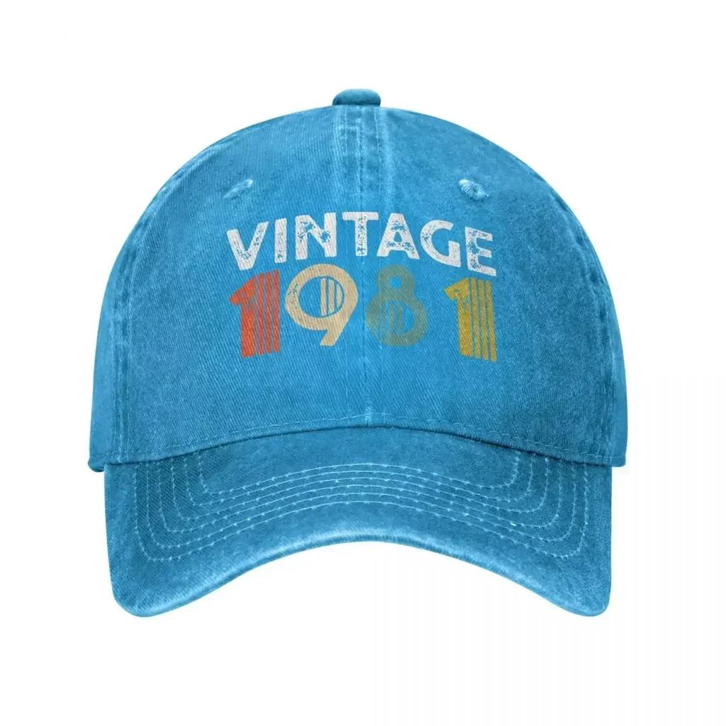 Cappellini da Baseball Vintage Retrò 1981 Compleanno Uomo Donna Usurati Lavati Snapback Cappello Estivo All'aperto Cappelli Regolabili Cappello