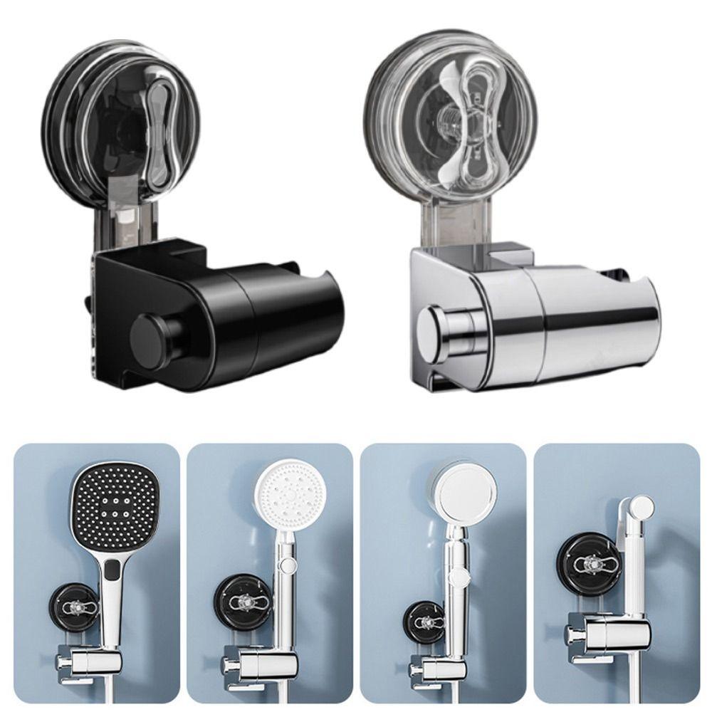 No Drill Showerhead Bracket With Hanger Hooks Adjustable Nozzle Stand  Bathroom Accessories