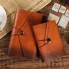 Nostalgic A6 Loose-Leaf Notebook with Retro Binding & Strap - Small A7 6-Hole Creative Pocket Journal with Logo
