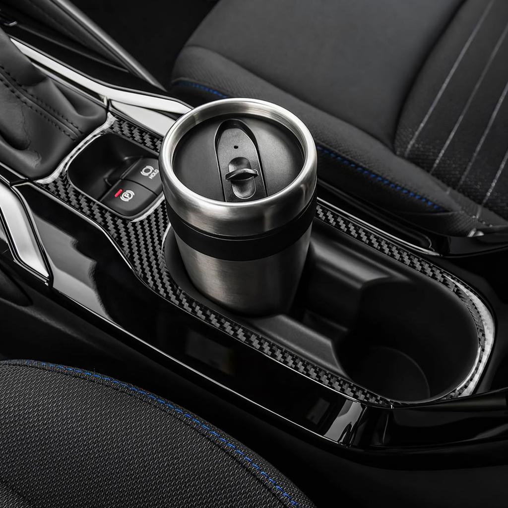 AIRSPEED Carbon Fiber Interior Accessories for Toyota Corolla Touring Car Front Cup Holder Panel Stylish Custom Garnish with Tape (12th Generation)