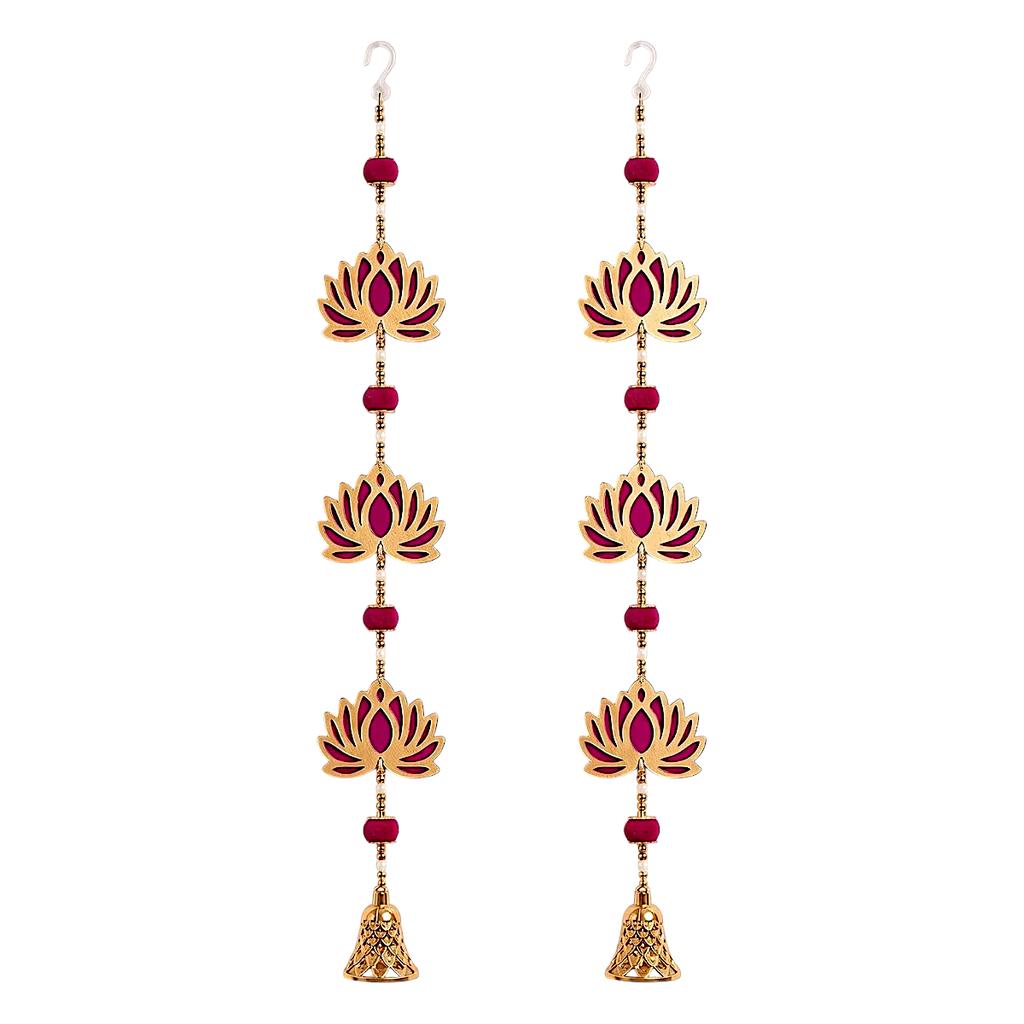 Набор настенных подвесок Лотос (2 шт), Jhumki Bead Lotus-Ganesh Chaturthi Decoration Items Set, JH Gallery