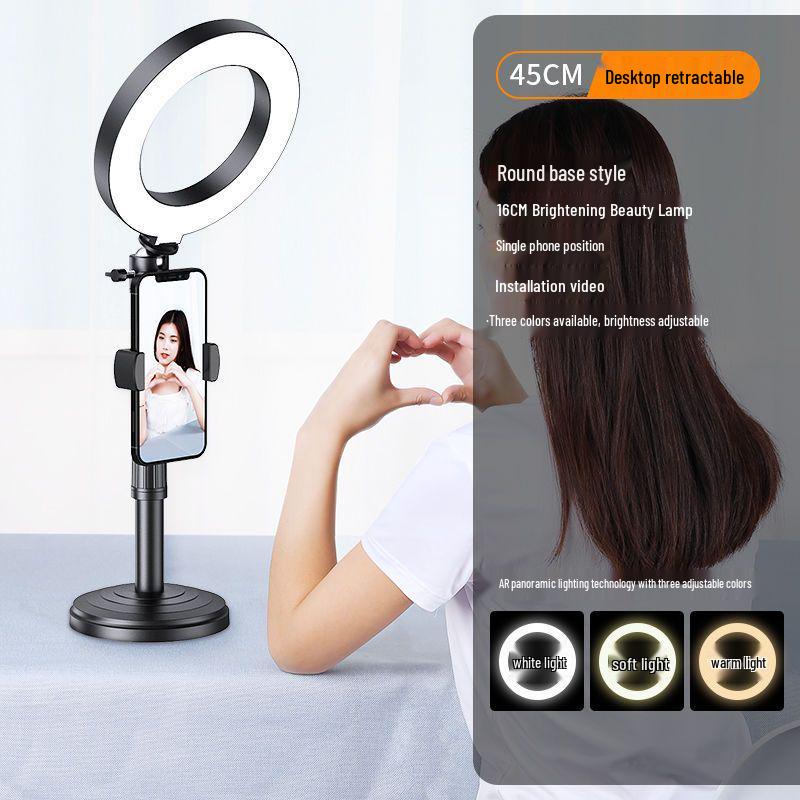 Adjustable Phone Stand with Fill Light for Live Streaming and Video Recording