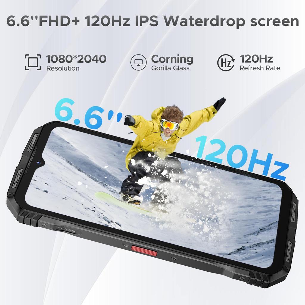 Doogee S118 PRO Smartphone Robusto 5G, 24GB+512GB(2TB), 6,6 Pollici FHD+ 120Hz, 10800mAh/33W, 108MP+20MP Visione Notturna, WiFi 6/ Face ID/NFC