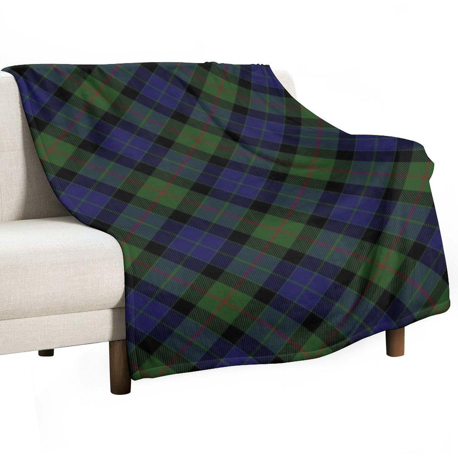 Gunn Clan Family Tartan Cross Pattern Throw Blanket Retros Large Luxury Brand Designers Blankets 30x40in