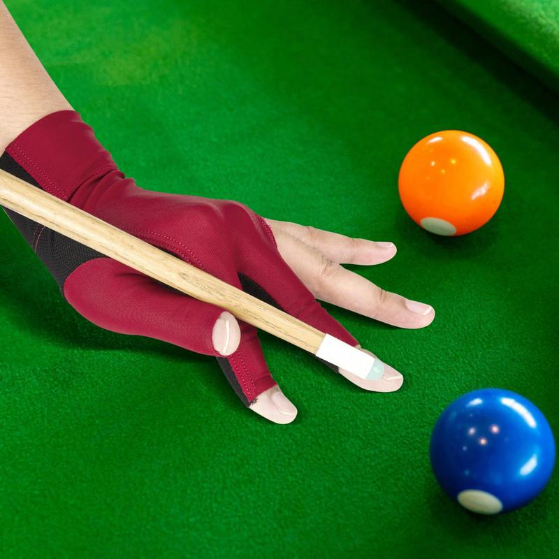 Pool Billiards Gloves Sport 3 Fingers Men Women Left Or Right Hand Gloves Adjustable Pool Cue Mittens Sport Accessories For