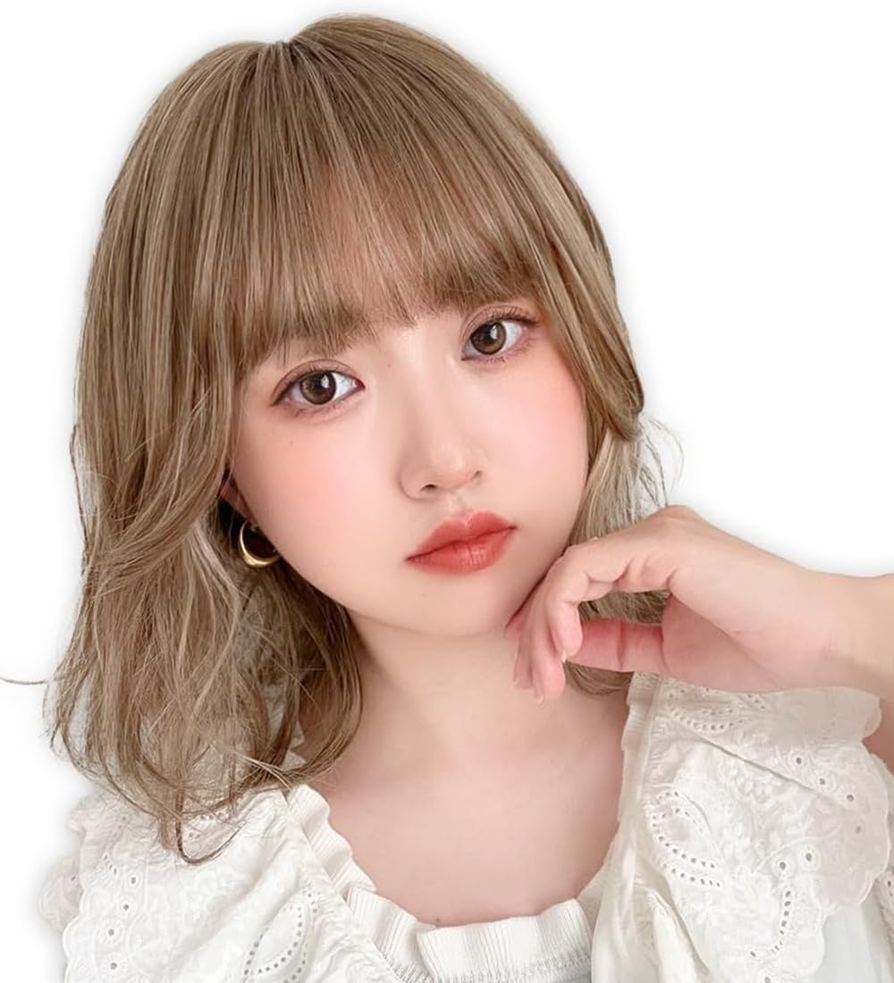 

Парик для полного боба волной [Brightlara] Женский, Боб, Средний, Натуральный, Парик, Волосы, Парик, hf1235-TRZ