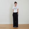 Egoiseuteu [Blue Label] V-Neck Lace Patch Short Sleeve T-Shirt Es2Oth04