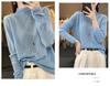2025 Spring Worsted Wool Knit Sweater: Half-High Neck, Long Sleeve, Floral Hollow Design Pullover