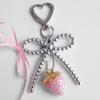 Strawberry Beads Keychains Handmade Bag Pendants Delicate Handmade Bag Charm Alloy Texture for Ladies Accessories