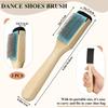 petiteWooden Suede Brush Shoe Cleaner Tool with Stainless Wire and Protective Cover for Nubuck Leather Care and Maintenance
