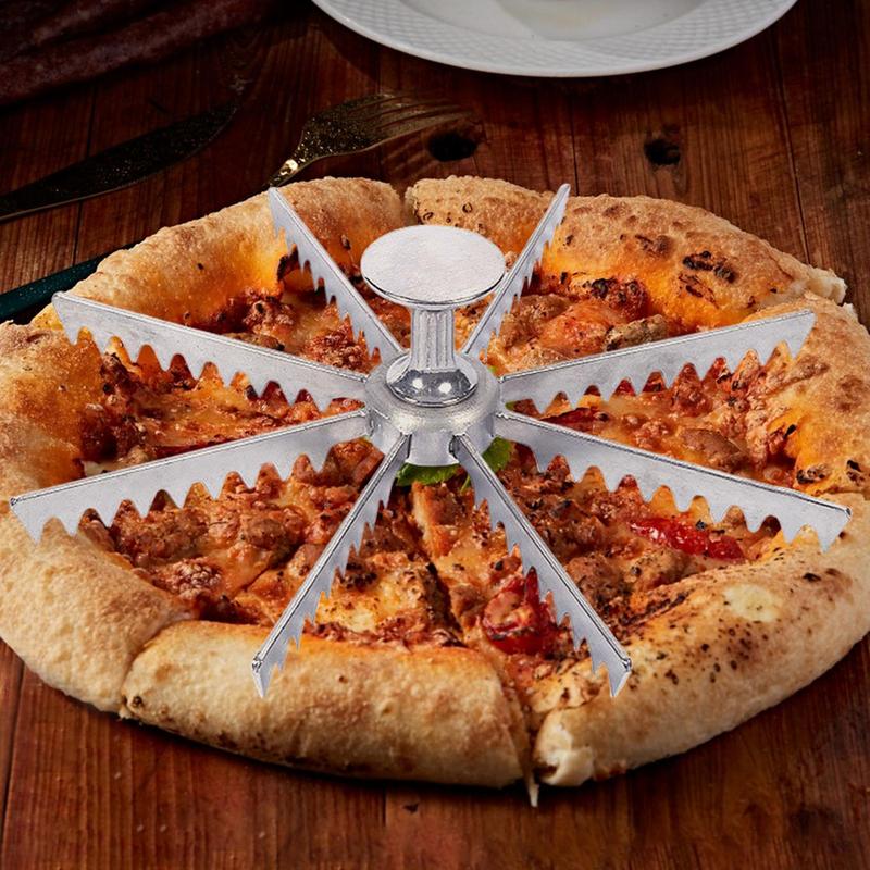 6/8/10 Scheiben Aluminiumlegierung Pizza Schneider Scharfes Zahnrad Pizza Kuchenteiler für Küche Restaurant Backen Professionelle Werkzeuge
