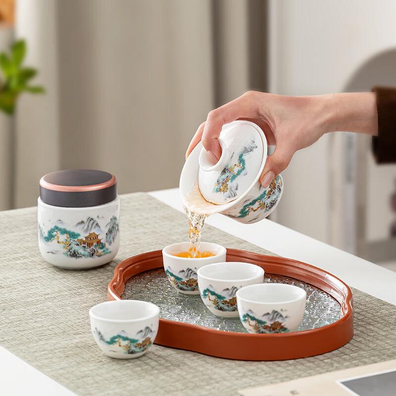 Chinese Retro White Porcelain Tea Set