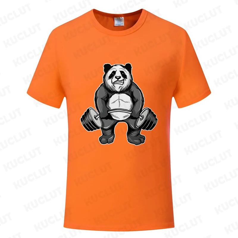 Panda Gym T-Shirts Workout Trainer Print Streetwear Men Women Fashion T Shirt Short Sleeve Clothes Funny Tees Tops Clothing