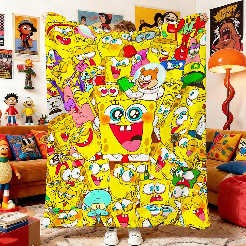 

Throw Fluffy Soft Blankets S-Sponge-Bobs Sofa Blanket Bedspread on the Bed Home and Decoration Anime Bedspreads Picnic & Throws 75cmx90cm