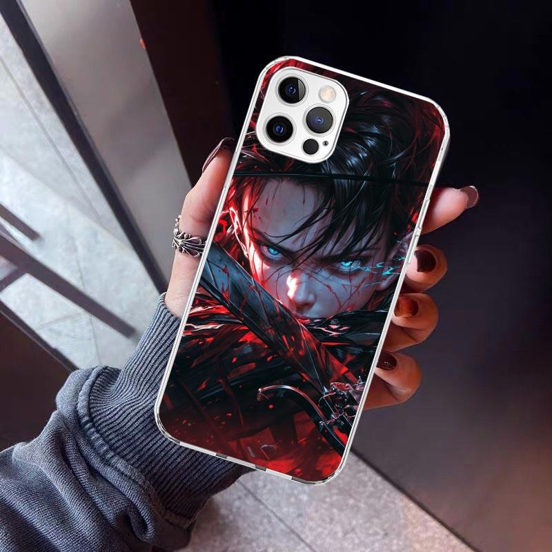 A-Attack on T-Titan Levi Phone Case For iPhone 17 Air 11 13 Mini 14 15 Plus 16 12 Pro Max 16E SE 7 8 Pattern Soft TPU Back Cover