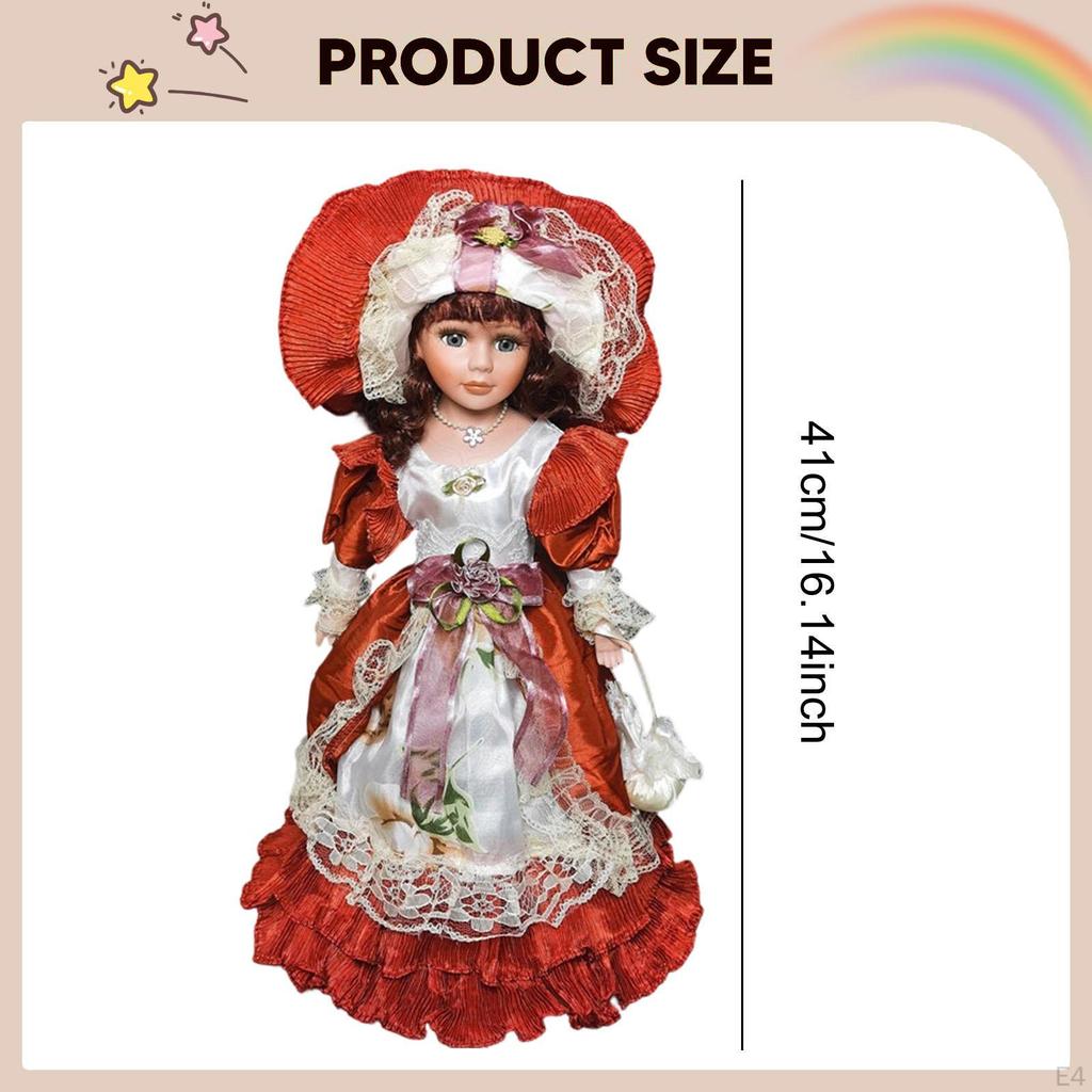 16.14 Inch Tall Porcelain Doll Collector's Figurine – Charming, Old-fashioned Ceramic