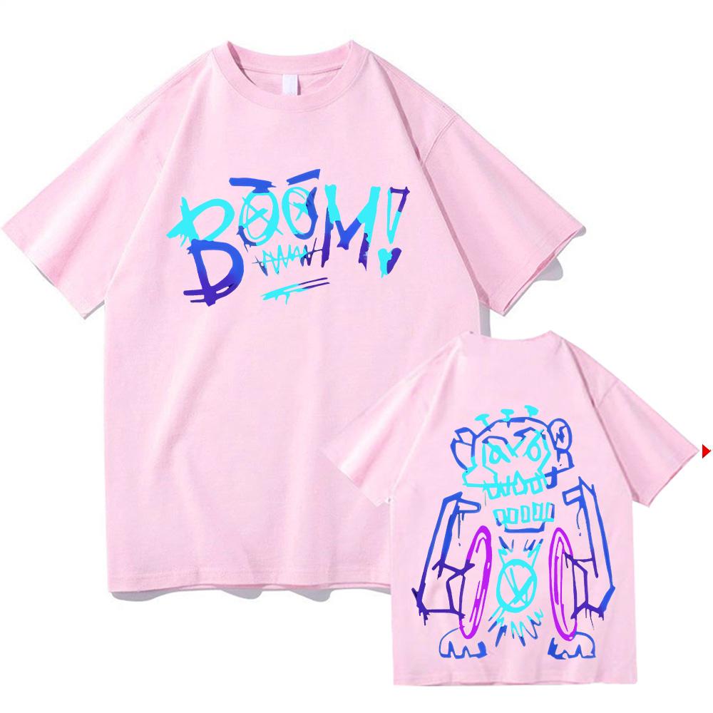 Hot Anime Arcane Jinx Graffiti T-shirts Harajuku O-neck Summer Pure Cotton Tshirts Man Women Loose-fit Top Fashion Y2K Clothing