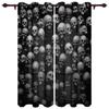 Skull Wall Horror Curtains for Bedroom Living Room Drapes Kitchen Children's Room Window Curtain Modern Home Decor