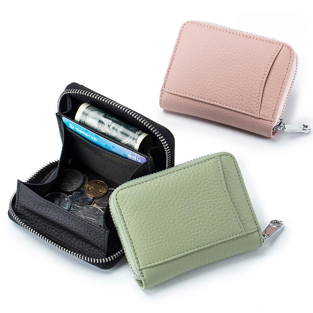 New Women Wallets Female Genuine Leather Purse Large Capacity RFID Purses Small Soft Cowhide Money Bag Mini Coin Card Holders