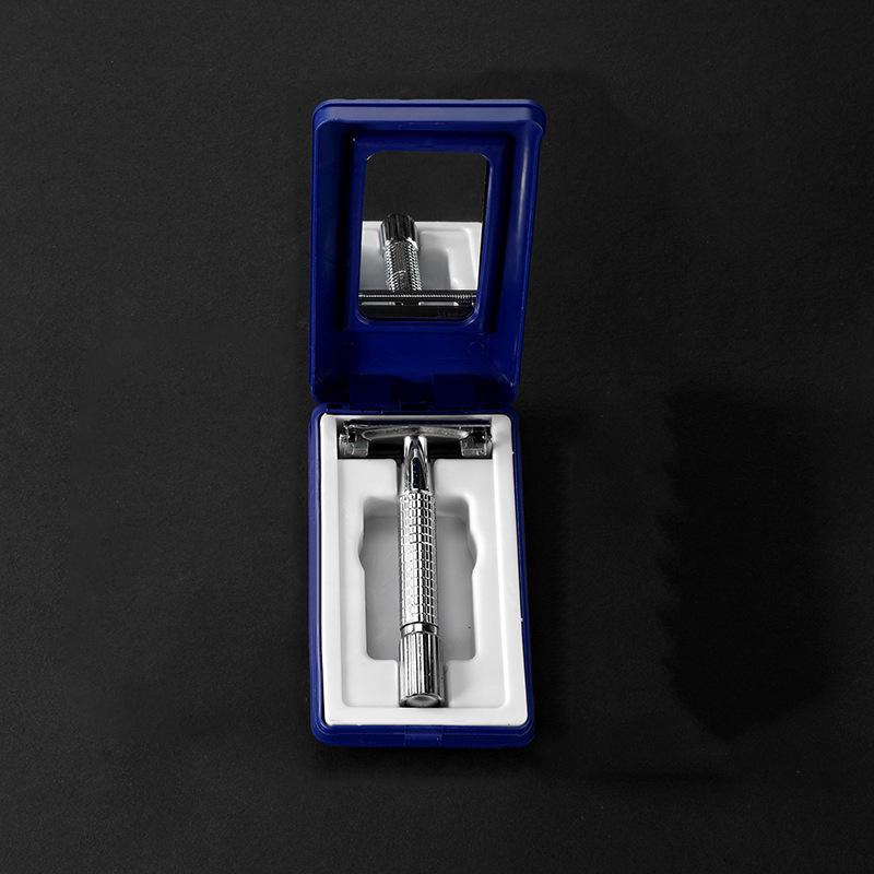 All-Metal Men's Double-Sided Manual Razor with Stand