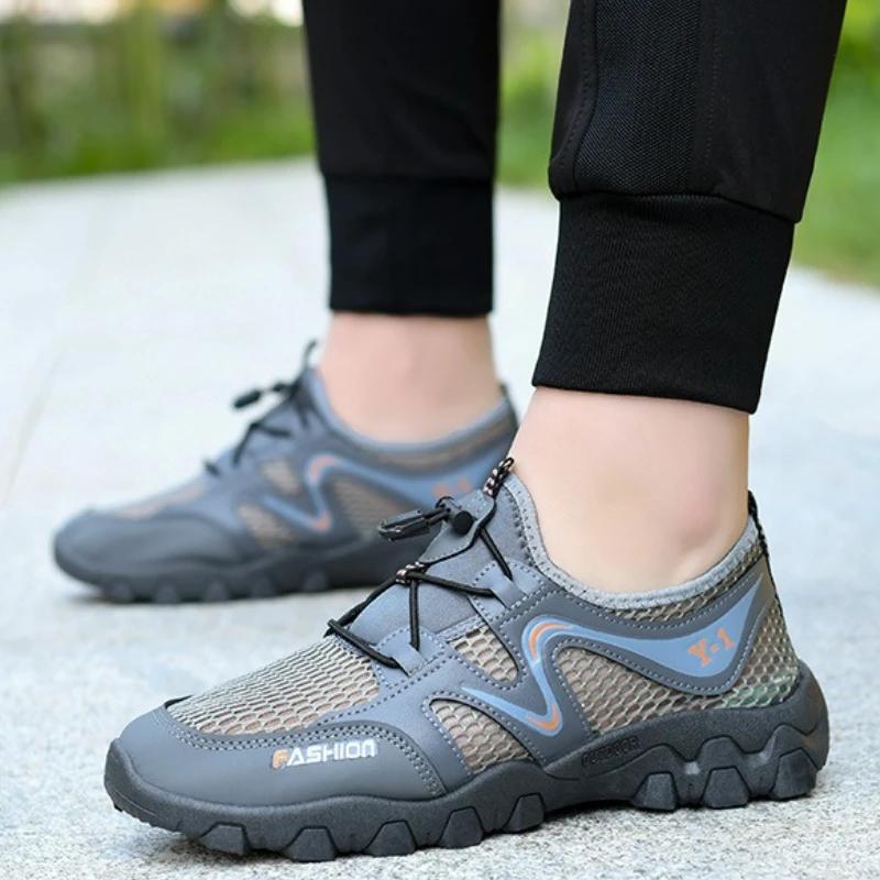 Shoes for Men 2026Summer New Mesh Breathable Casual Shoes Quick-Dry Aqua Wading Shoes Outdoor Non-Slip Hiking Shoe Mens Sneakers