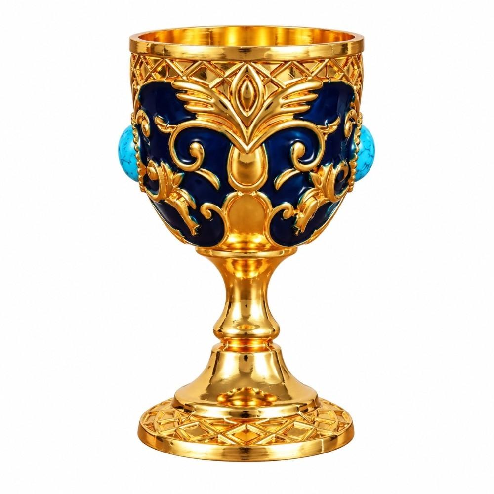 1pc Diamond-encrusted Metal Chalice Goblet Embossed Goblet Bars Restaurants Home Decor