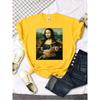 Mona Lisa 3D Printe T-Shirts Funny Cat Lovely Cute Printed Simple T-Shirt