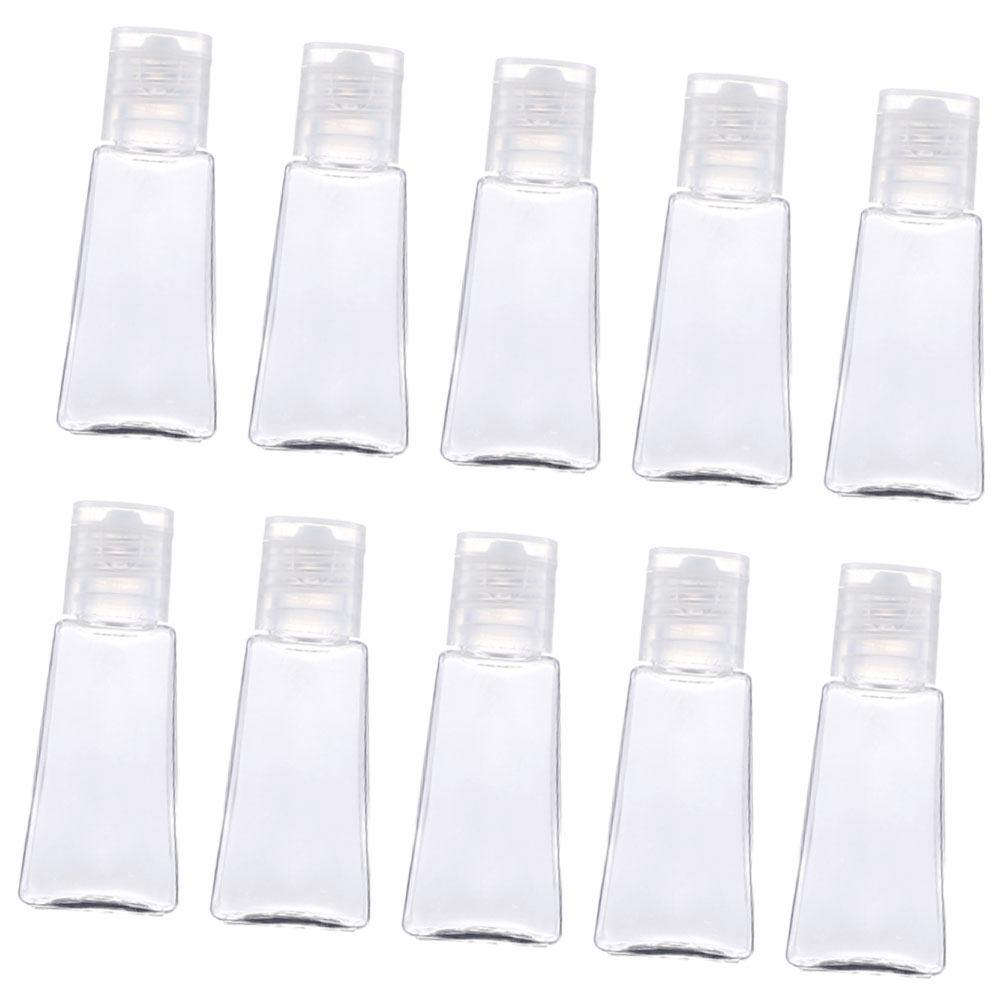 10Pcs Hand Bottles Clear Plastic Refillable Container 30Ml Spillproof Flip Cap Lightweight Travel Storage Box белый