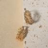 Golden Plated Hollow Zirconia Huggie Hoop Earrings for Women Jewelry Wedding Party Accessories