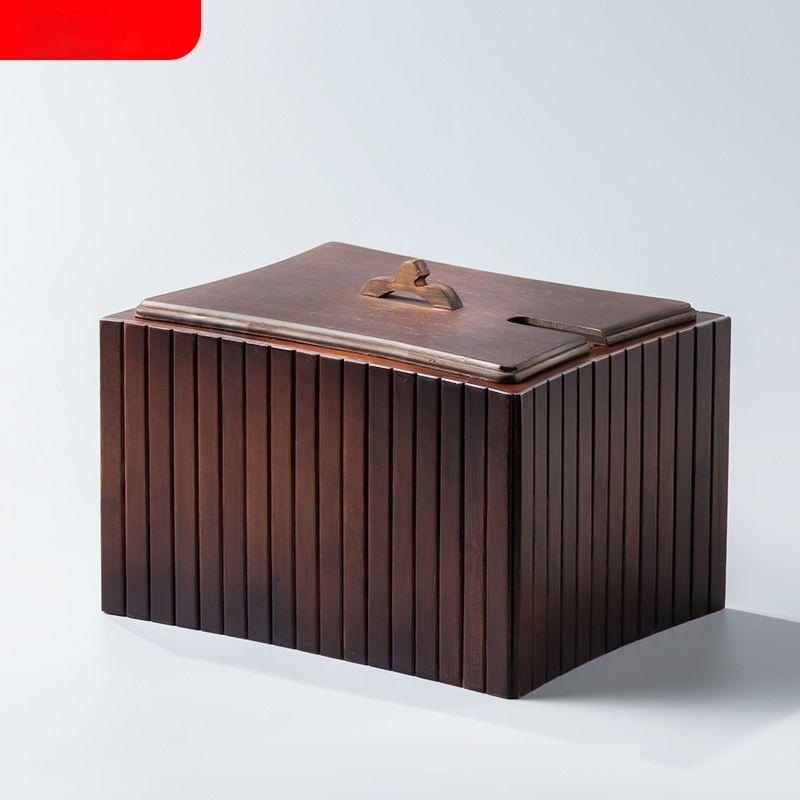 

Кемпинговый портативный ящик для хранения чайных листьев с крышкой, бытовые ретро-органайзеры из бамбука, фильтруемый ящик для сбора сточных вод из кофе