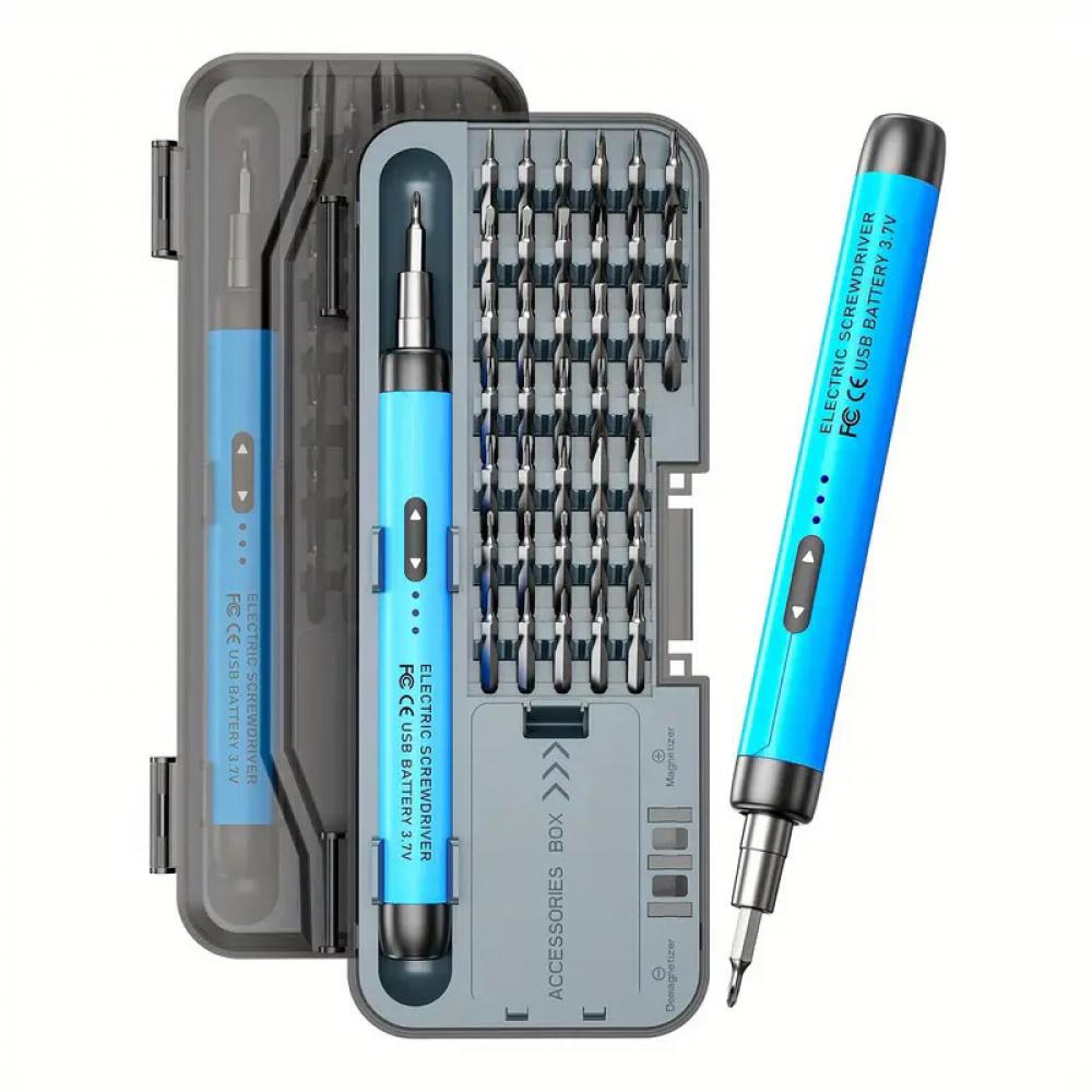 47pcs Electric Screwdriver Set Cordless Power Drill with LED Light Screw Bits Kit Home Repair Tool DIY Tools Gift