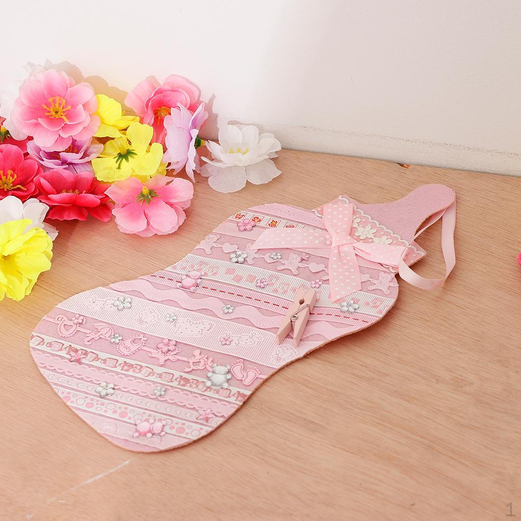 

Baby Shower Fabric Milk Bottle Hanging Decoration 10 X 5 Inch розовый