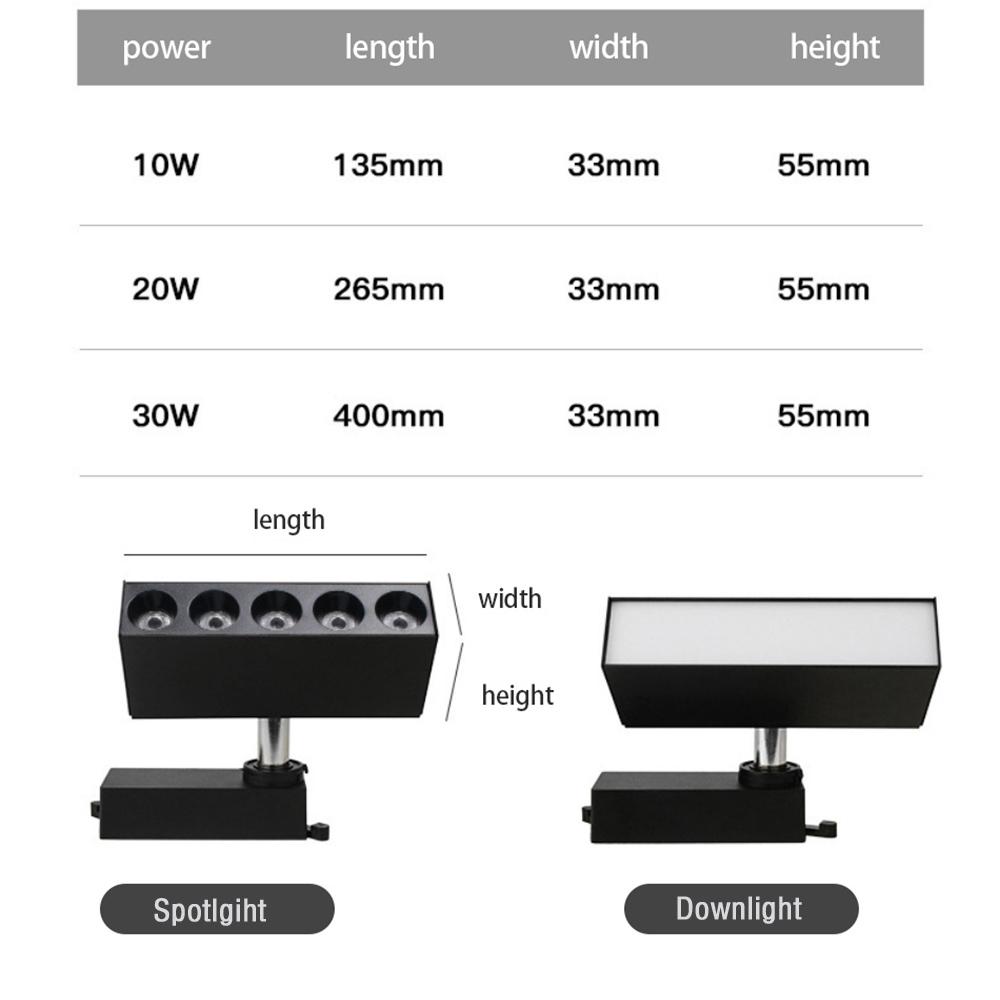3-wire Long track lighting AC110V 220V LED Fill Light Live Linear Lamp LED Grille Guide Lamp 10W 20W 30W Floodlight Spotlight