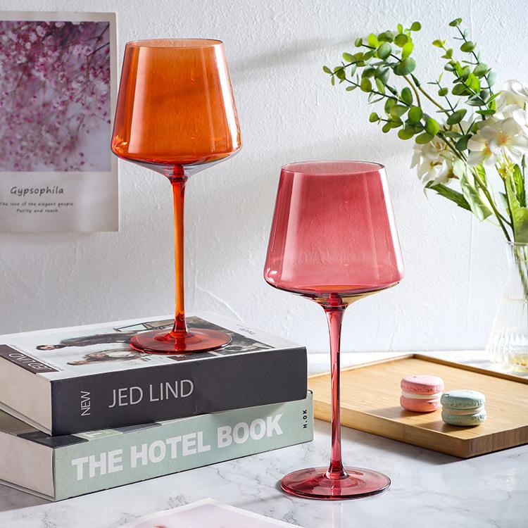 Colorful Stemmed Glass Creative Spray Wine Cup Burgundy Red Wine Goblet