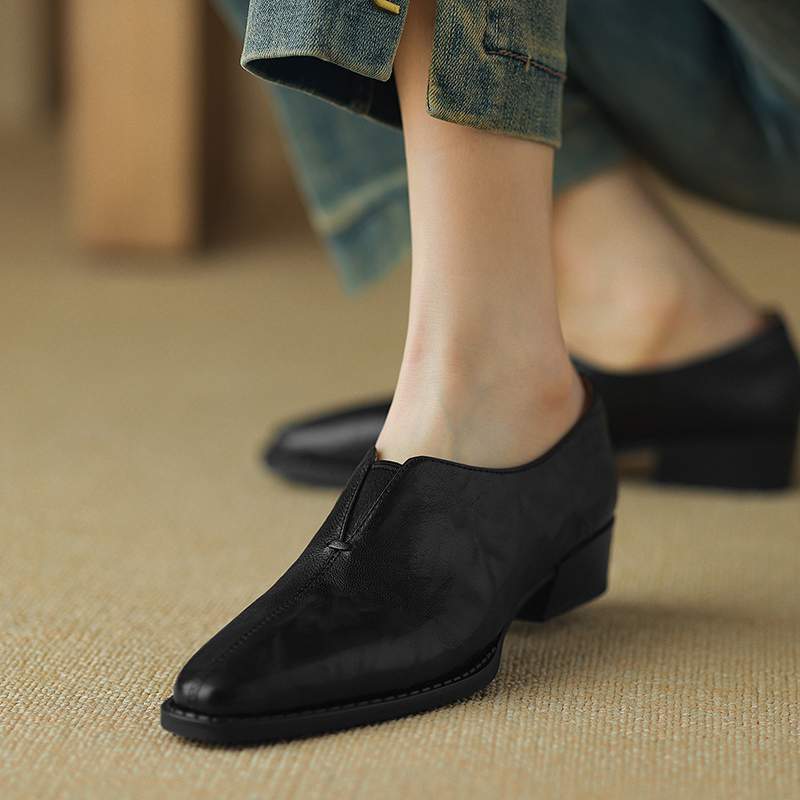 

Туфли Krazing Pot Sheepskin с круглым носком и толстым каблуком. Осенне-летние туфли. Женские туфли-лодочки в стиле ретро. 40 чёрный