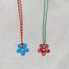 Colorful Mini Flower Necklace Jewelry Floral Chain Choker Coloured Glaze Pendant Necklace  Vacation