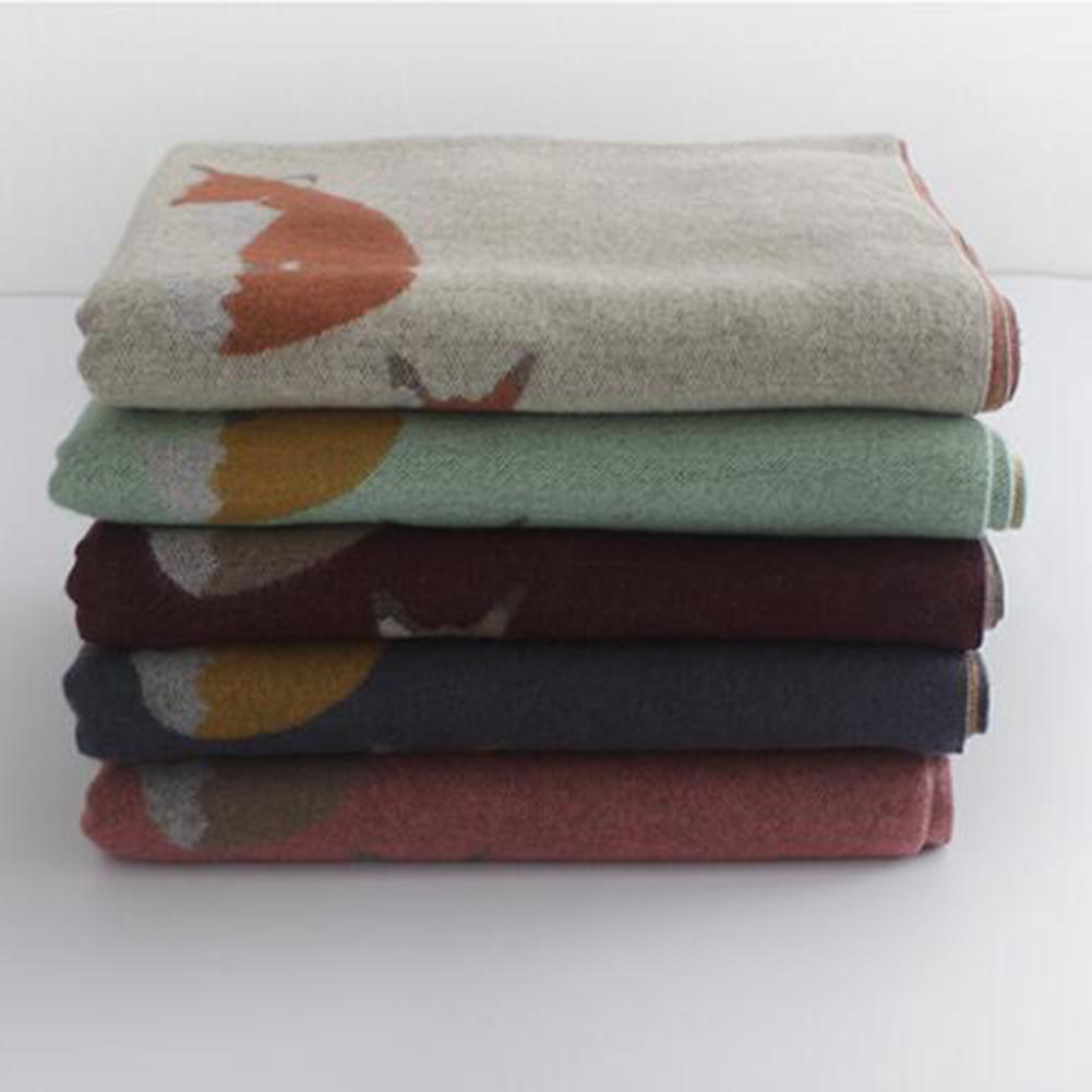 Women Winter Warm Cashmere Scarf Fox Printed Thicken Shawl Fashion All-match Scarf Wrap